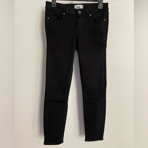 Paige Denim Jeans Verdugo Crop Black Overdye Stretch Skinny Mid-Rise size 26